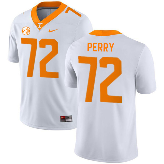 Men #72 Jesse Perry Tennessee Volunteers College Football Jerseys Stitched-White